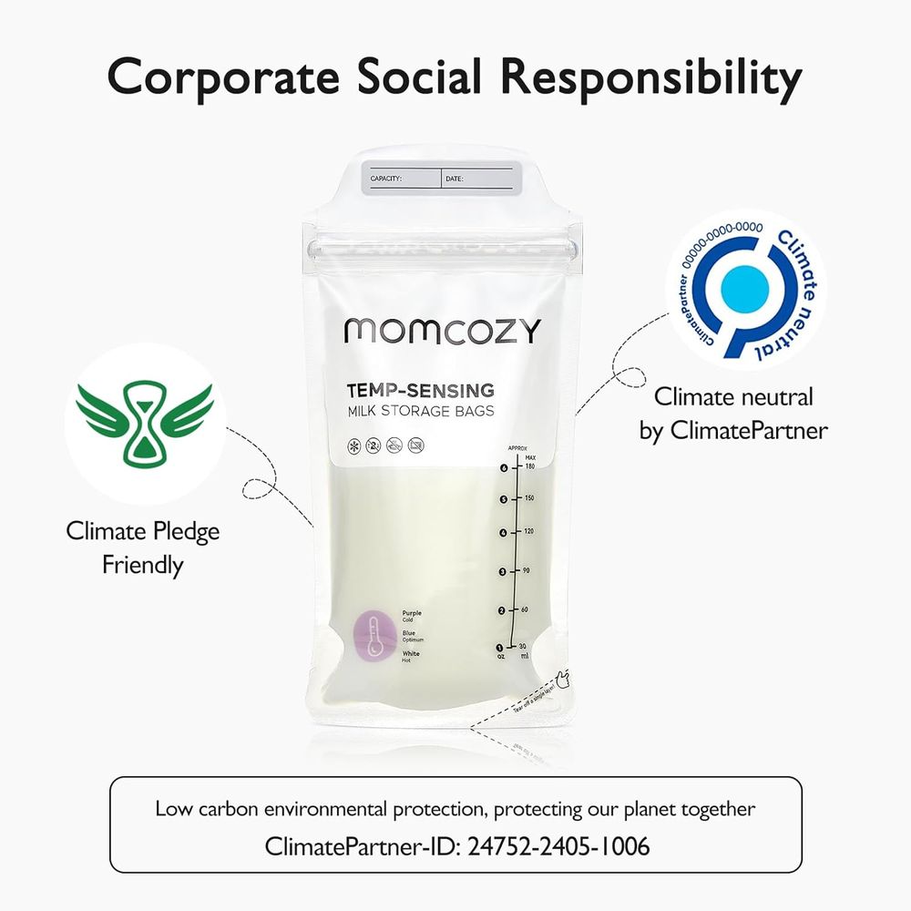 Momcozy - Temp-Sensing Milk Storage Bags - 177 ml - Pack of 50