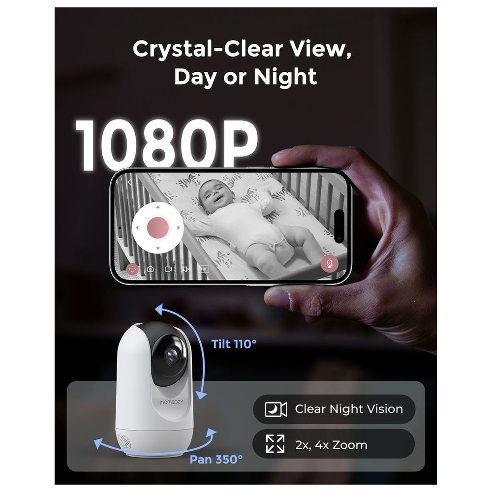 موم كوزي - جهاز مراقبة أطفال ذكي بوضعيتين - شاشة 5 إنش