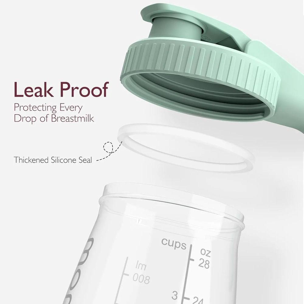 موم كوزي - وعاء زجاجي لتخزين حليب الثدي - 32 أونصة - وردي