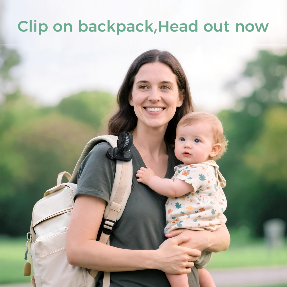 Momcozy - Portable Clip Fan - Black