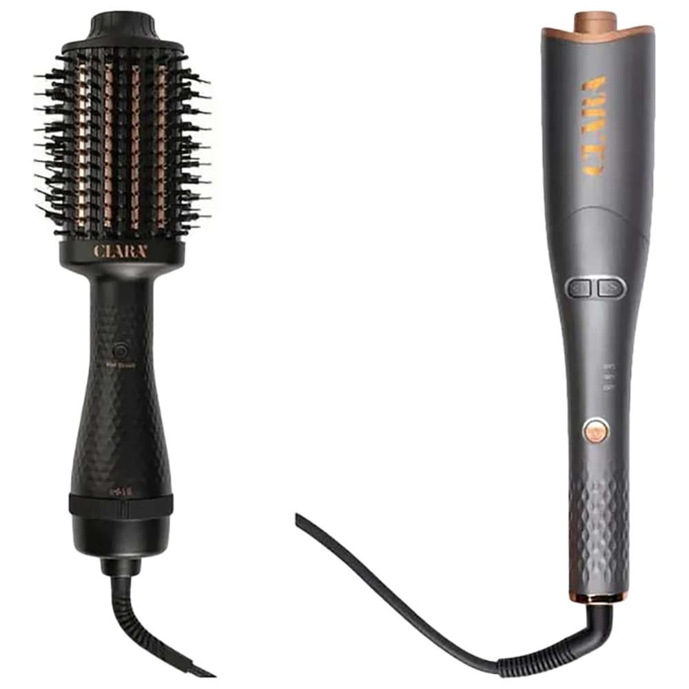 Clara - Auto Hair Curling Device With Advanced Thermal Brush Styler & Dryer - Grey