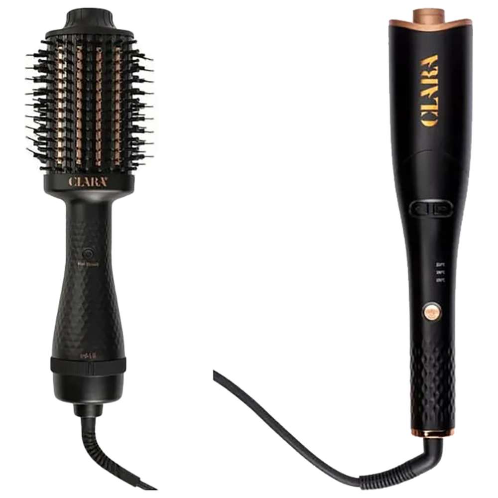 Clara - Auto Hair Curling Device With Advanced Thermal Brush Styler & Dryer - Black