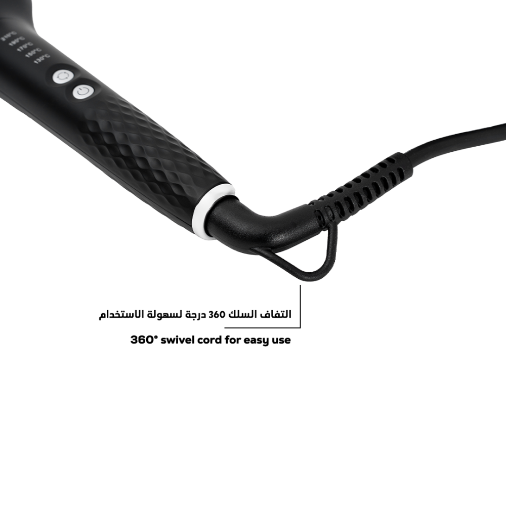 فرشاة شعر كلارا - فرشاة شعر أنيقة - أسود - 560 واط