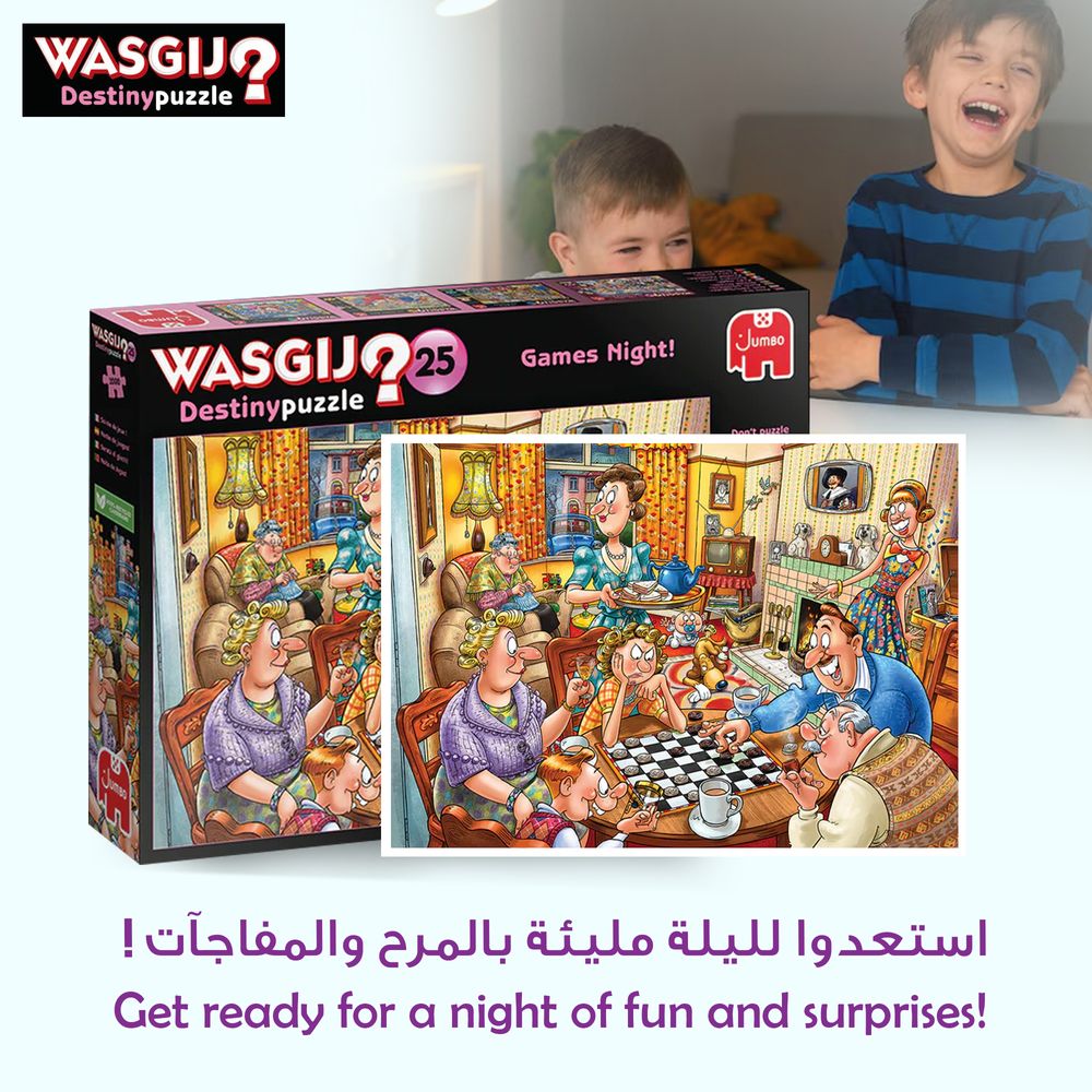 Galt Toys - Wasgij Destiny 25 Jigsaw Puzzle - Games Night - 1000 Pcs