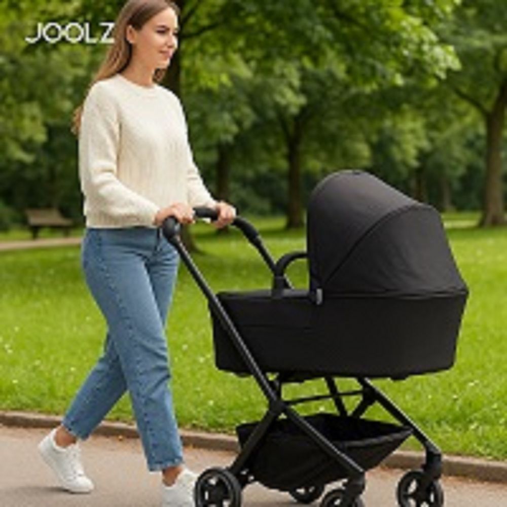 Joolz - Aer2 Compact And Lightweight Baby Cot - Self Standing Fold - Suitable For Newborns - Ultra Compact - Space Black - 90x42x15 cm - 3.9 Kg
