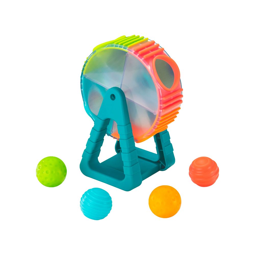 لعبة ساسي - عجلة دوارة رائعة لإسقاط الكرات - لعبة تعليمية مبكرة متعددة الألوان
