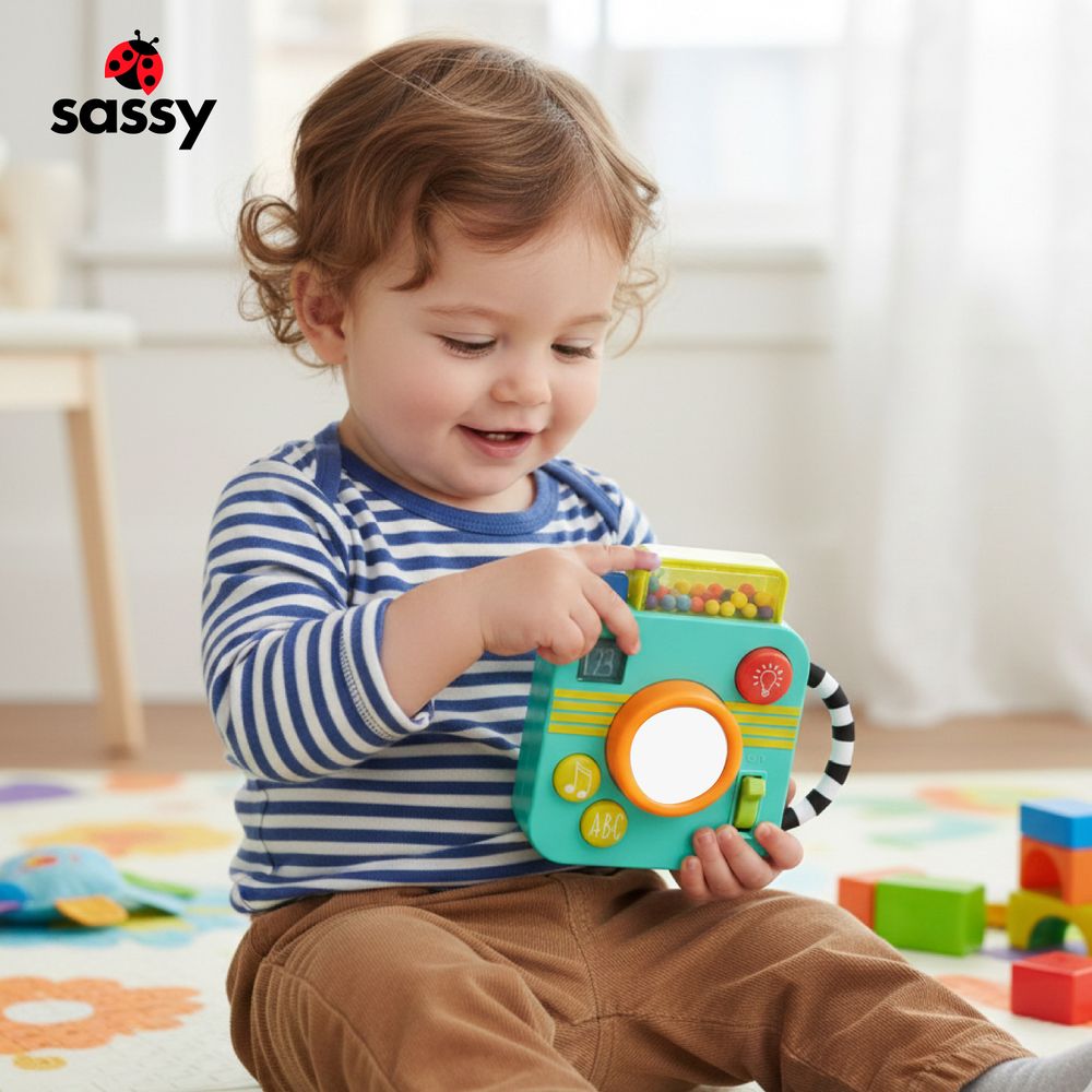 ساسي - كاميرا ألعاب موسيقية للأطفال مع مفاجأة منبثقة - متعددة الألوان