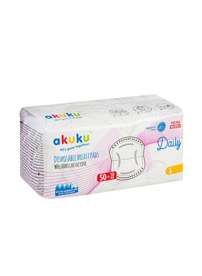 Akuku - Daily Disposable Breast Pads - 60 Pcs