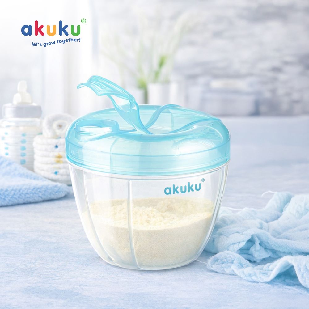 Akuku - Airtight Powdered Milk Dispenser & Formula Storage Box - 4 Compartments