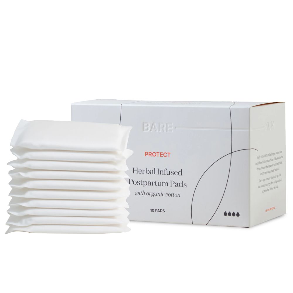 BARE-MUM - Herbal Infused Postpartum Pads - Pack of 10