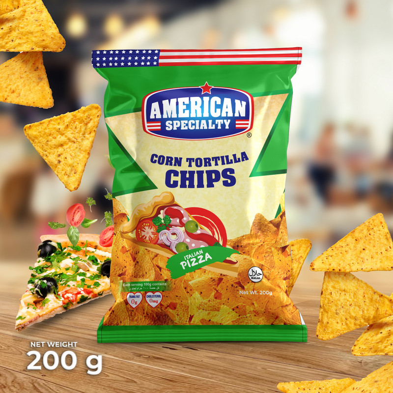 American Specialty - Corn Tortilla Chips - Italian Pizza - 200 gm