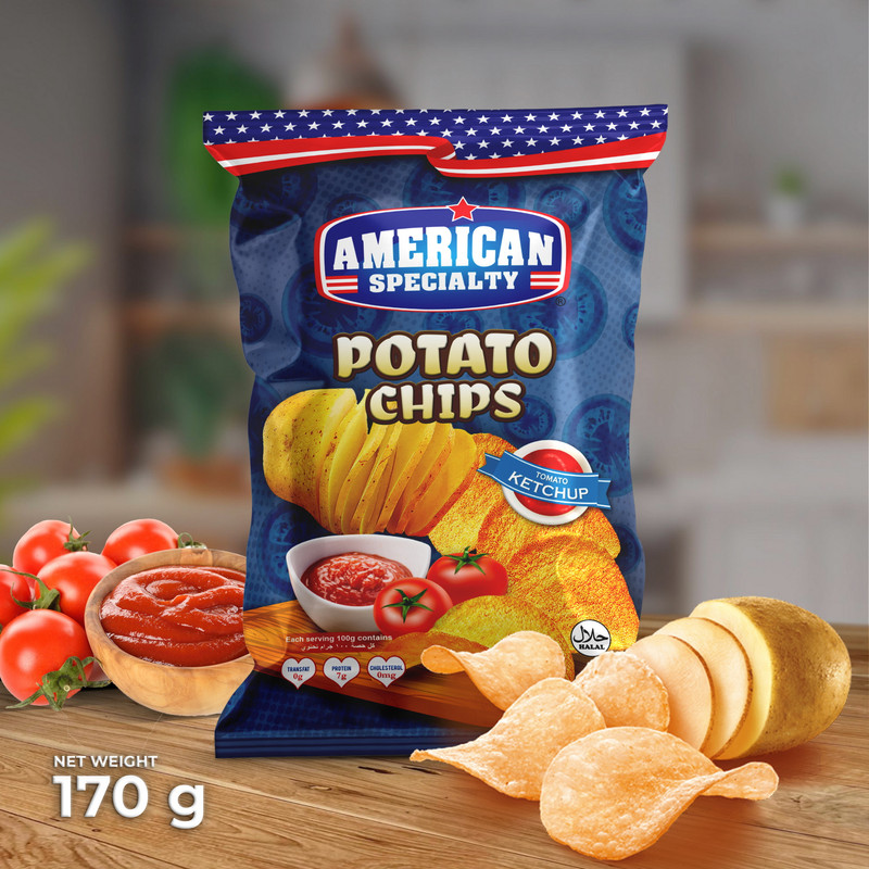 American Specialty - Potato Chips - Tomato Ketchup - 170 gm