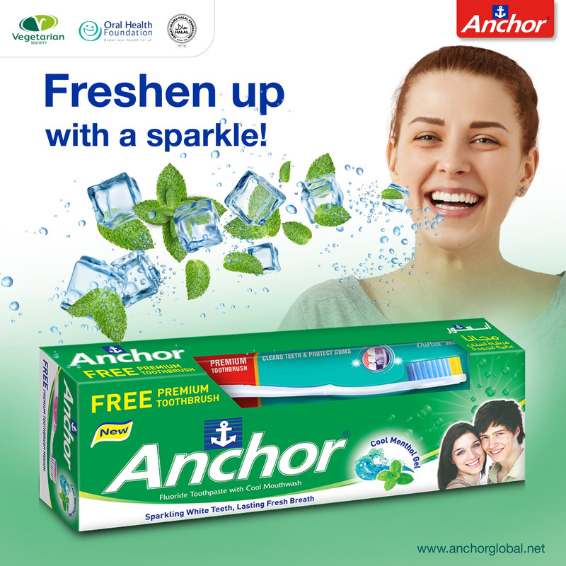 Anchor - Cool Menthol Gel Toothpaste with Toothbrush - 135gm