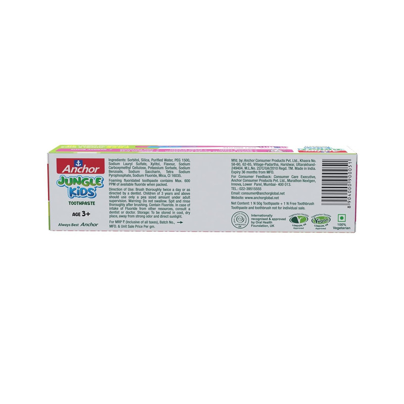 Anchor - Jungle Kids Toothpaste Strawberry Flavor - 50gm