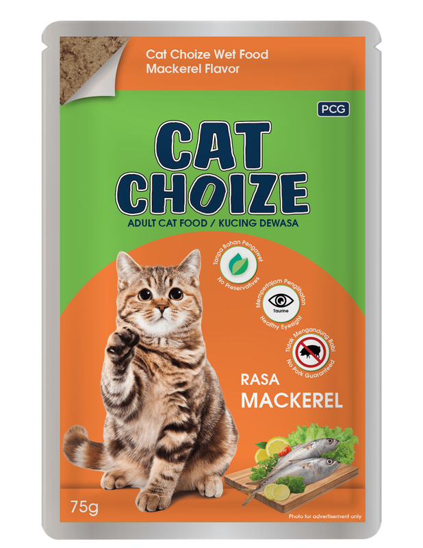 كات تشويز - طعام رطب للقطط البالغة بنكهة الماكريل - 75 جم