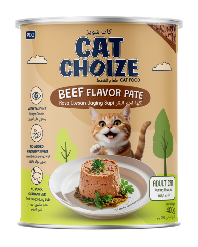 Cat Choize - Adult Cat Food Beef Flavor Pate - Pack of 12 - 400 gm