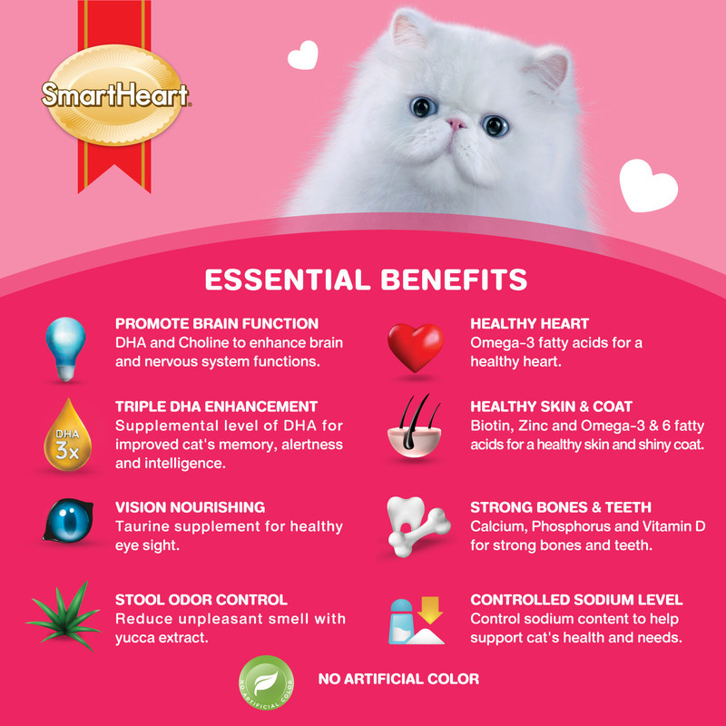 سمارت هارت - طعام جاف للقطط البالغة بالدجاج والتونة - 1.2 كجم