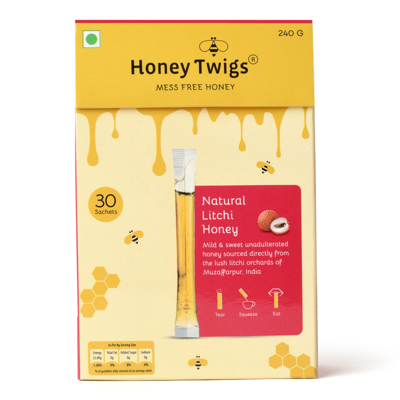 Honey Twigs - Natural Litchi Honey 8g Pack Of 30