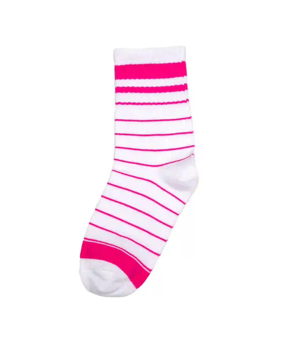 Genius - Girls Pink Stripped Crew Socks - 3 Pairs