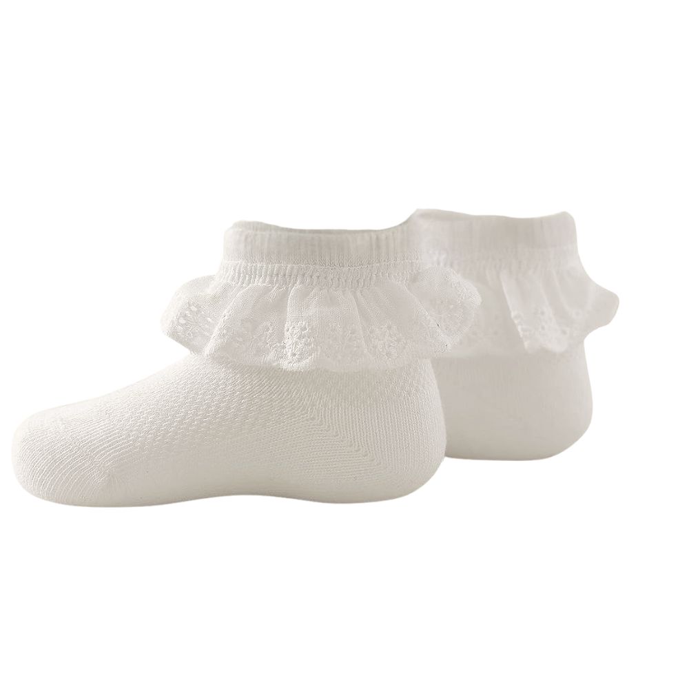 سمارت بيبي - جوارب دانتيل للبنات - كريمي