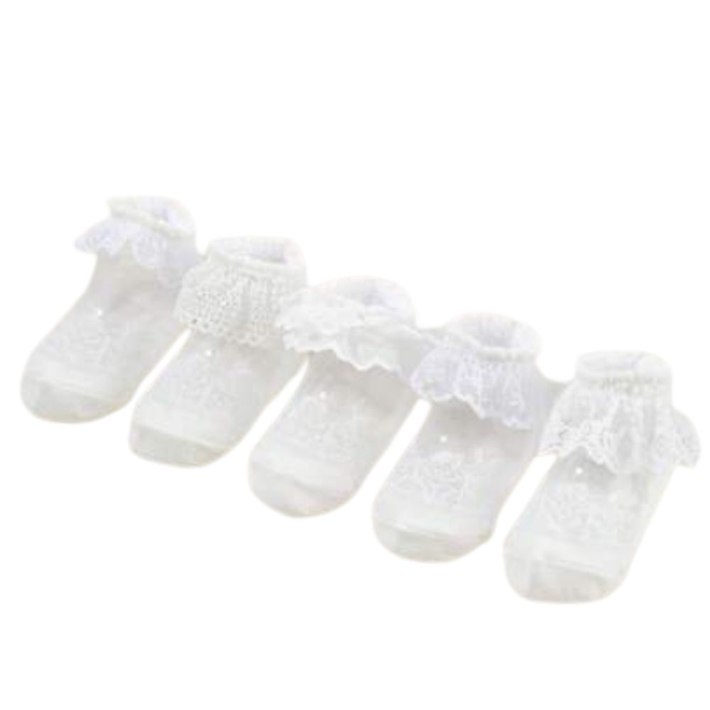 سمارت بيبي - جوارب دانتيل للبنات - كريمي