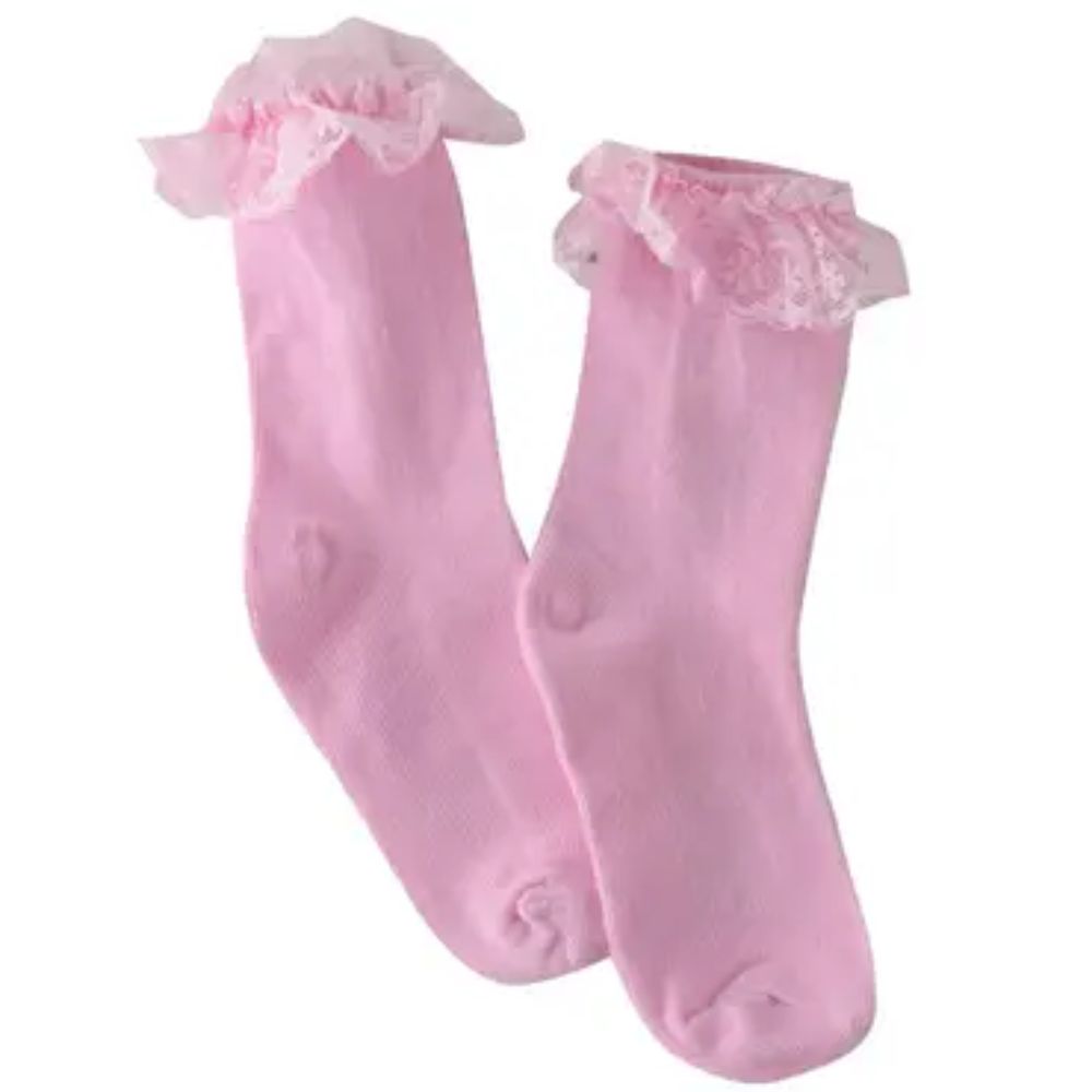 سمارت بيبي - جوارب دانتيل للبنات - وردي