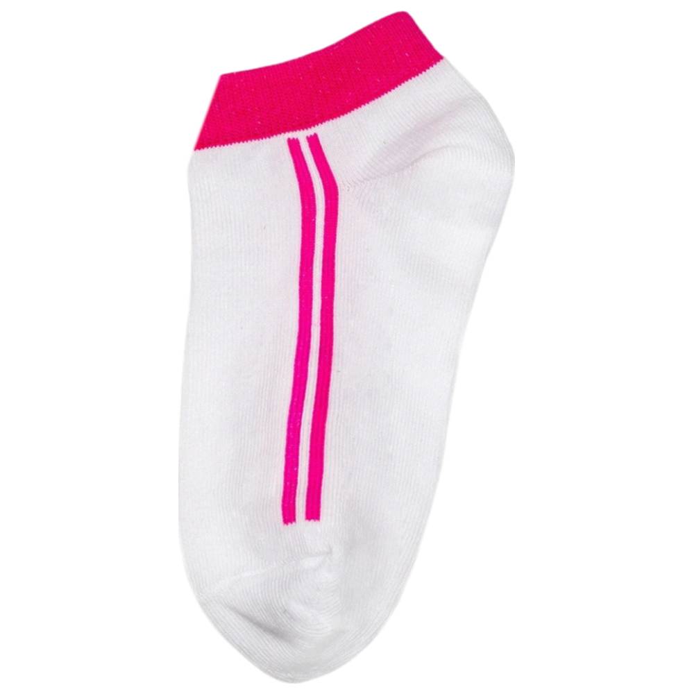 Genius - Girl's Trainer Socks - White/Pink - Pack of 3