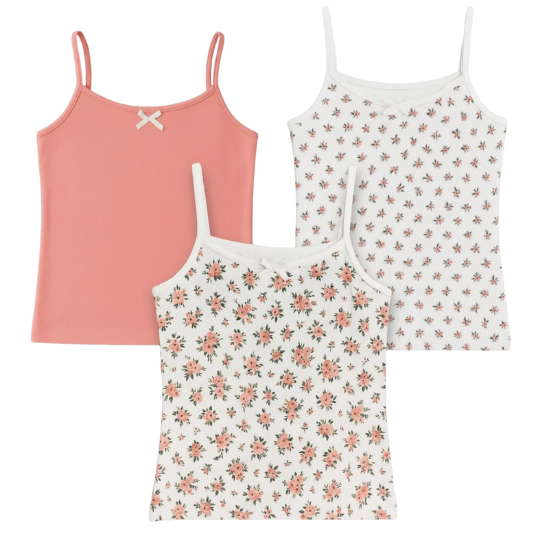 جينيوس - طقم من 3 قطع - صدرية للبنات - متعددة الألوان