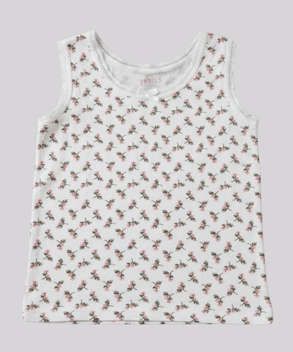 جينيوس - طقم من 3 قطع - قميص داخلي للبنات بتصميم سباغيتي - متعدد الألوان
