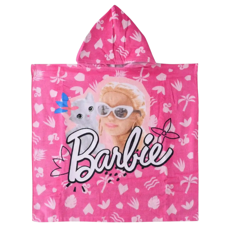 Disney - Girl' Barbie Poncho Towel - Pink