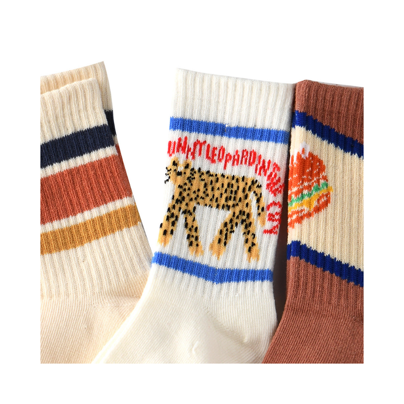 Genius - 3pc-Set - Boy's Printed Mid-Calf Crew Socks - Multicolor
