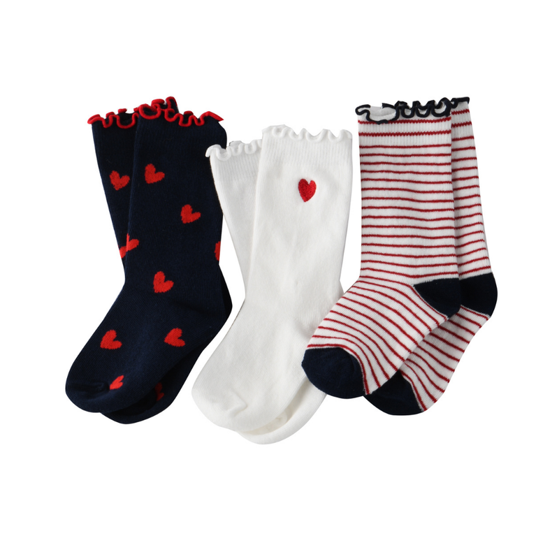 Genius - 3pc-Set - Girl's Printed Crew Socks - Multicolor