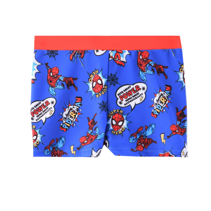 Spiderman - Boy's Printed Swim Trunk Shorts - Dark Blue