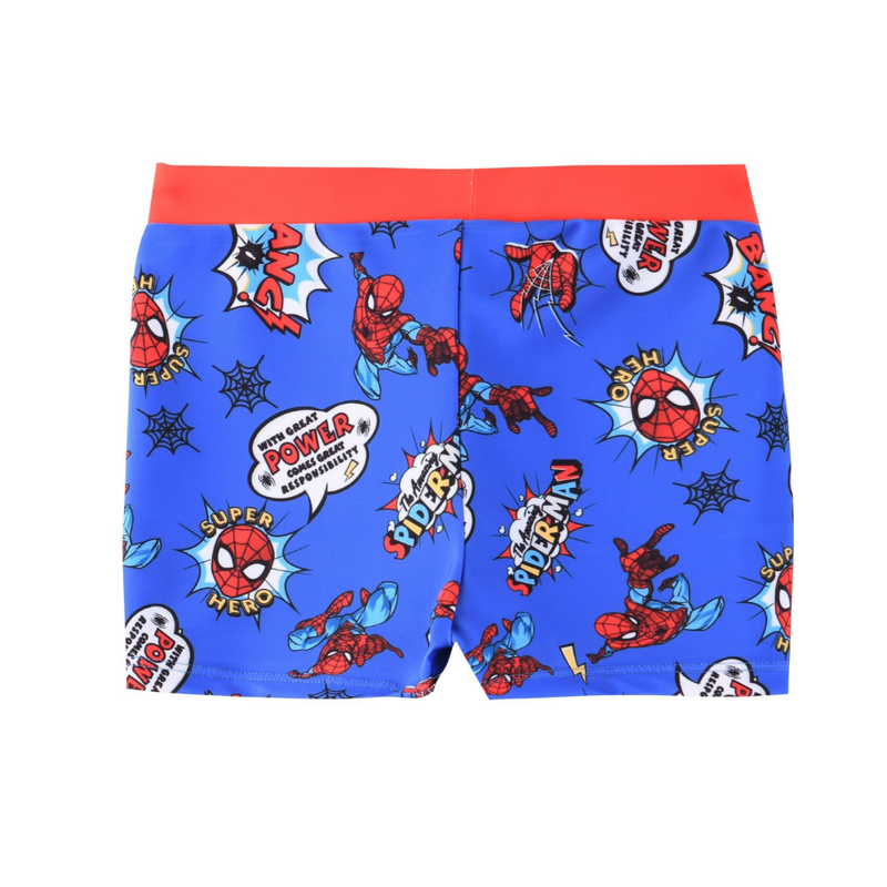 Spiderman - Boy's Printed Swim Trunk Shorts - Dark Blue