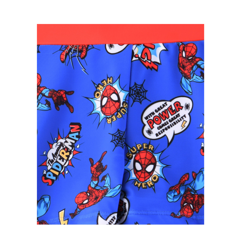 Spiderman - Boy's Printed Swim Trunk Shorts - Dark Blue