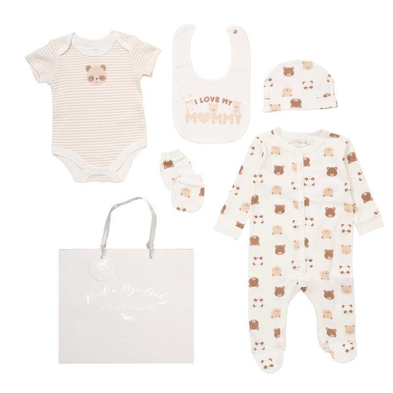 Rock A Bye Baby - Unisex 5pcs Hanging Gift Set - White