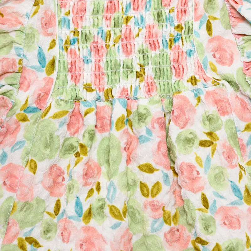 سمارت بيبي - طقم بلوزة بطبعة كاملة مع شورت للبنات - زهري سالمون - قطعتين