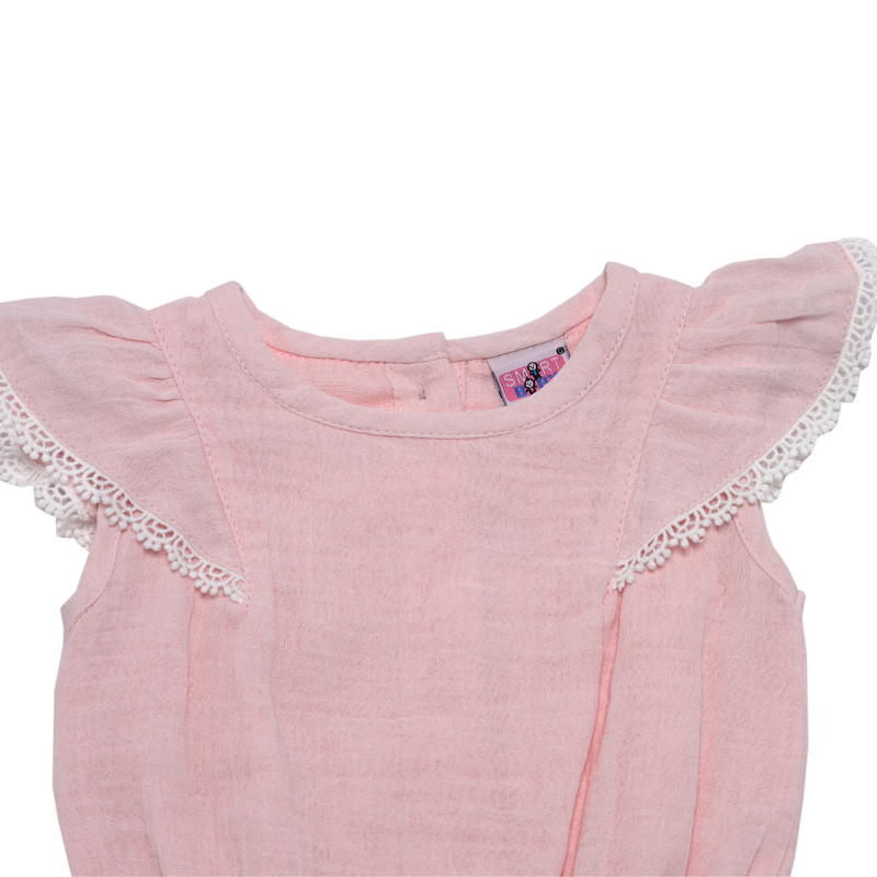 سمارت بيبي - بلي سوت بأكمام قصيرة للبنات - زهري فاتح