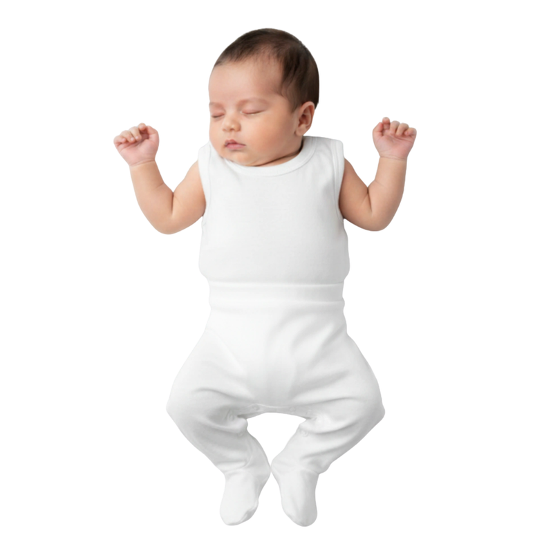 سمارت بيبي - بنطال سادة من القطن العضوي - أبيض