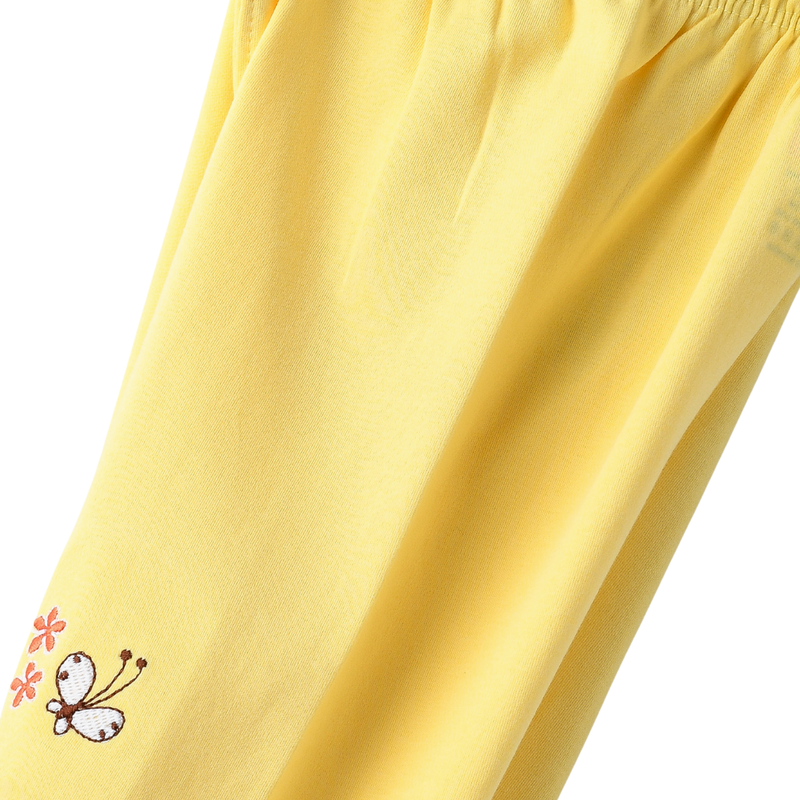 سمارت بيبي - بنطلون بيجامة مطبوع للبنات - أصفر