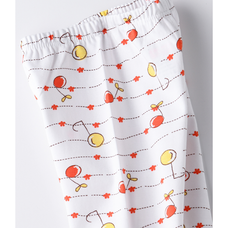 سمارت بيبي - بنطال بيجاما مطبوع بالكامل للبنات - أبيض/أصفر