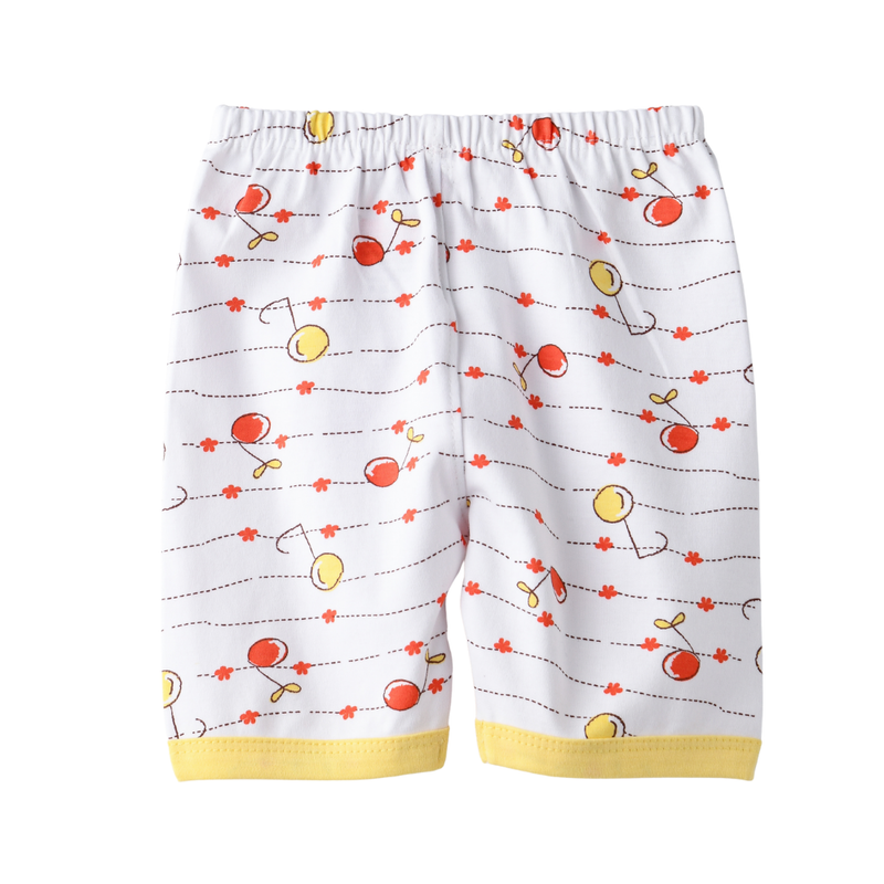 Smart Baby - Girl's All Over Printed Shorts - White/Yellow