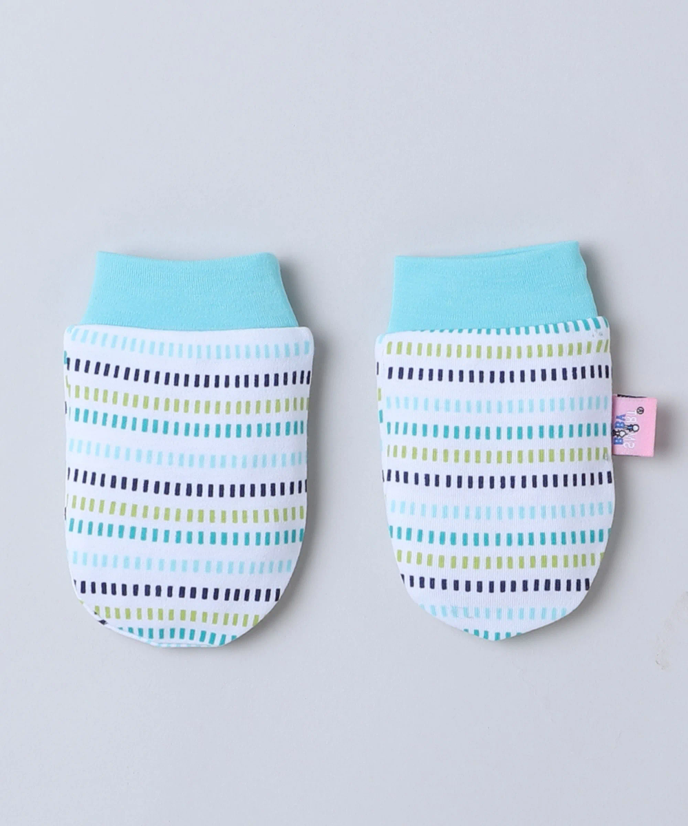 Smart Baby - Baby Boy's All Over Printed Mittens - Blue