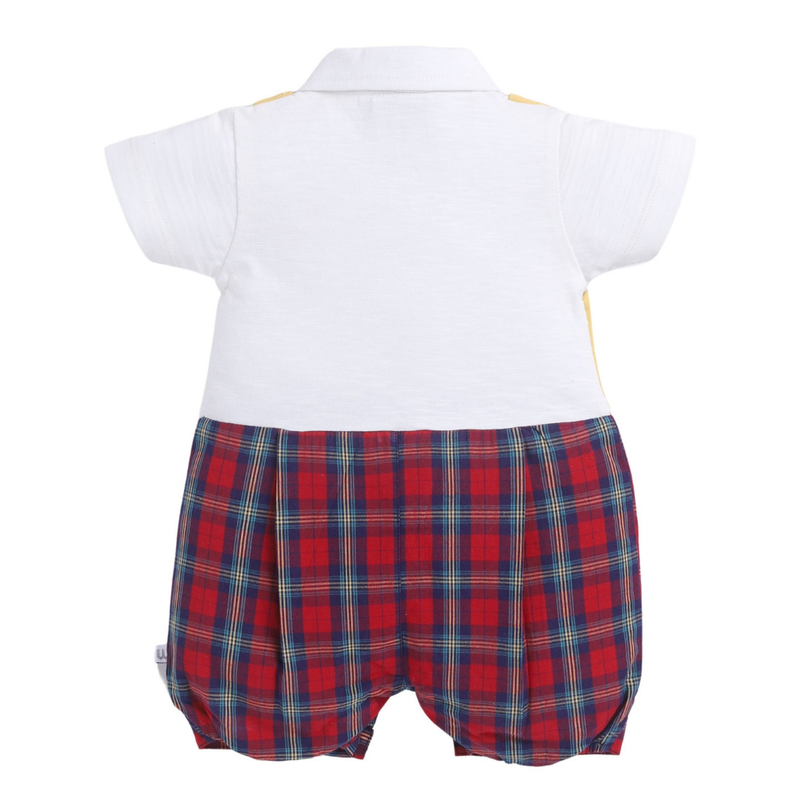 Wonderchild - Baby Boy Half Sleeve Romper - Mustard/Multicolor