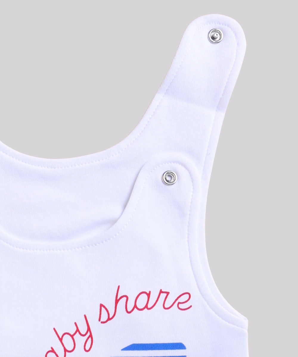 Wonderchild - 2pc-Set - Baby Boy's T-Shirt With Sleeveless Romper - Royal Blue