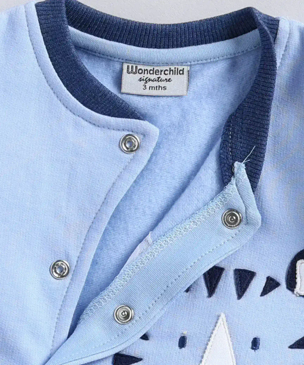 Wonderchild - Baby Boy's Long Sleeves Open Feet Full Romper - Blue