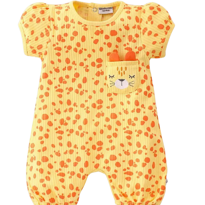 Wonderchild - Baby Girl' Cap Sleeve Romper - Yellow