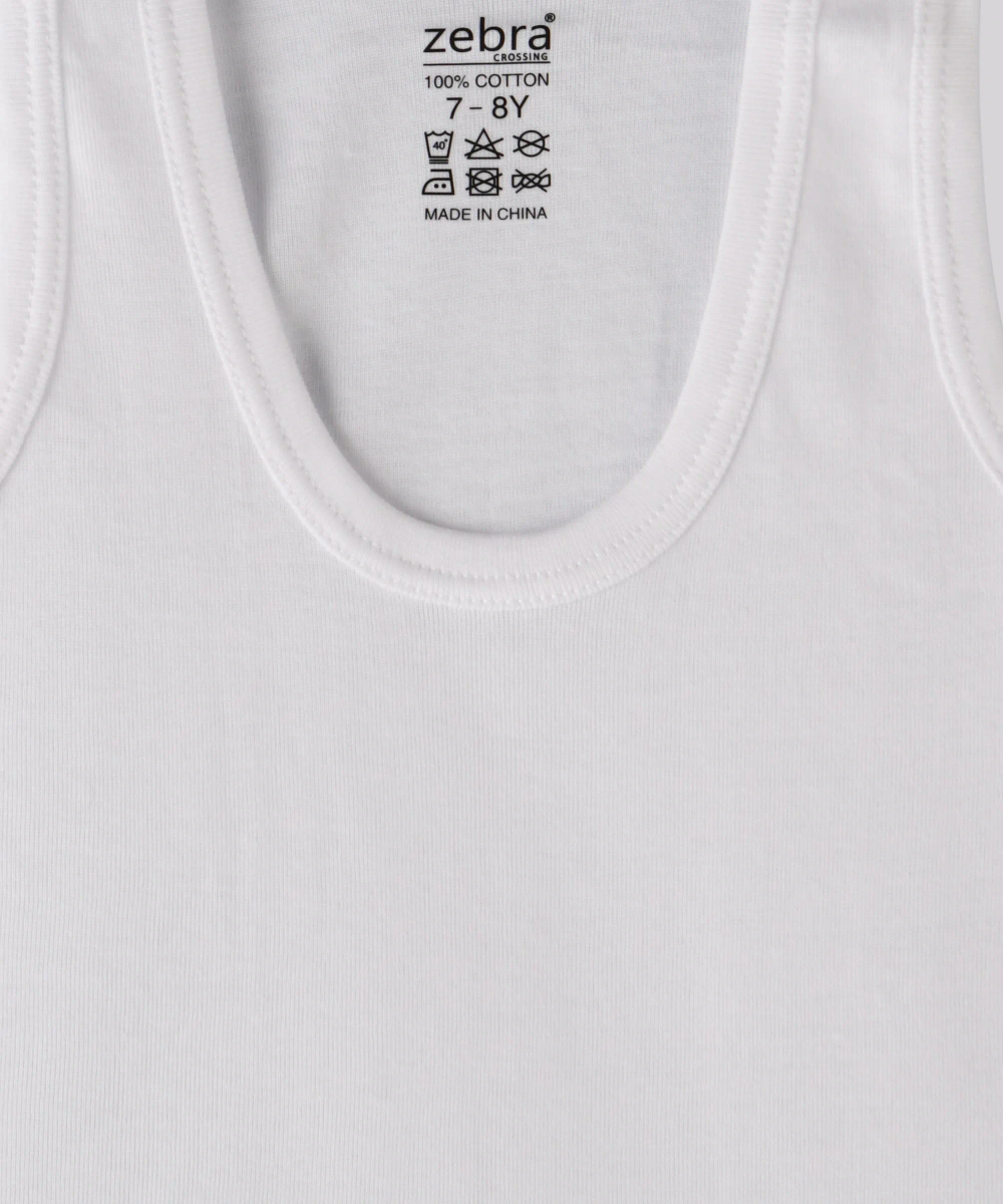 Zebra Crossing - 3pc-Set - Boy's Plain Vest - White