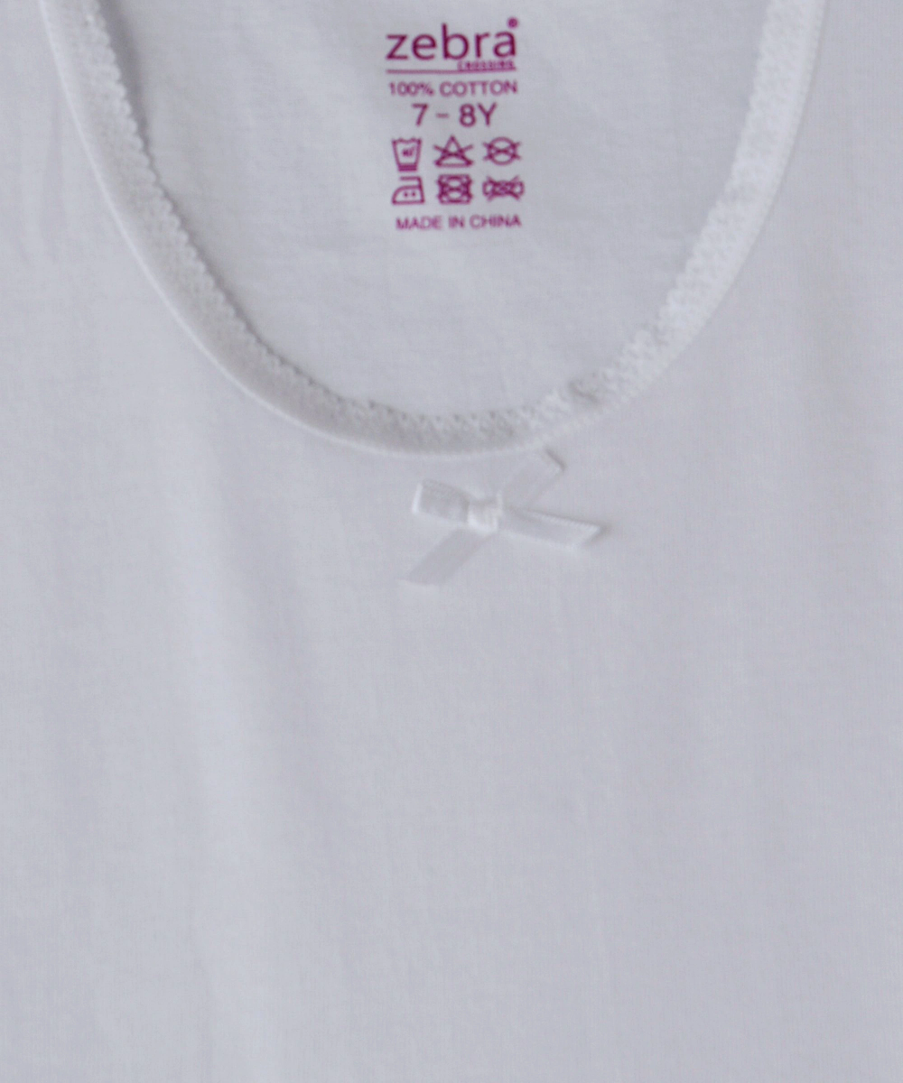 Zebra Crossing - 3pc-Set - Girl's Plain Vest - White