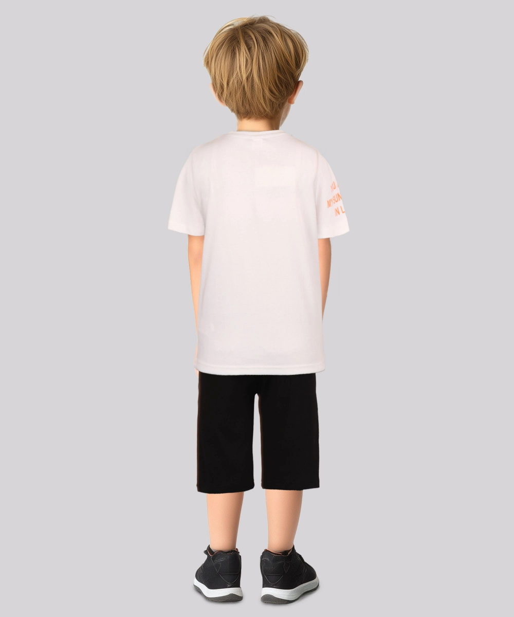 Genius - 2pc-Set - Boy's T-Shirt & Short - White/Black